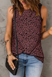 Leopard Print Round Neck Tank Top