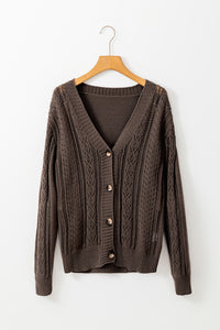 Open Knit Drop Shoulder Sweater Cardigan