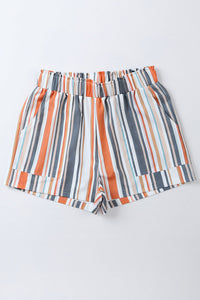 Vintage Washed Elastic Frill Waist Casual Shorts