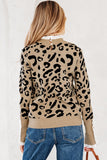 Leopard Ribbed Cuffed Sweater