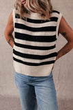 Ribbed Trim Knitted Sweater Vest