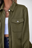 Zip Up Button Flap Pocket Shirt Collar Jackets