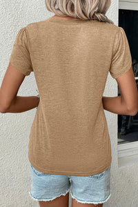 Petal Sleeve V Neck T Shirt