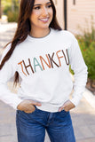 Thankful Ivory Embroidered Sweater