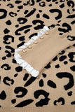 Leopard Ribbed Cuffed Sweater