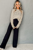 CIAO Letter Graphic Crew Neck Sweater