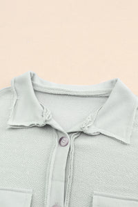 Contrast Flap Pockets Relaxed Shacket