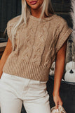 Cap Sleeve Cable Knit Sweater