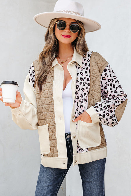 Leopard Quilted Patchwork  Jacket