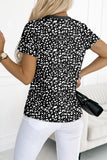 Animal Spotted Print Round Neck Long Sleeve Top