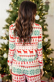 Christmas Print Pullover and Pants Lounge Set