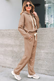 Pullover Hoodie and High Waist Pants Set
