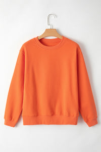 Solid Fleece Lined Drop Shoulder Terry Sweatshirt