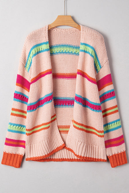 Striped Knit Oversize Cardigan