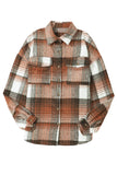 Plaid Flap Pockets Shacket