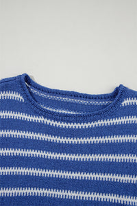 Stripe Drop Shoulder Casual Sweater