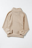 Asymmetric Buttons Detail High Neck Textured Sweatshirt