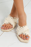 Tassel Woven Crossed Straps Flat Slippers