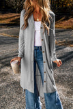 Ribbed Button-Up Split Duster Cardigan