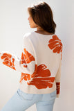 Flower Pattern Oversized Sweater