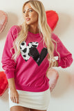 Double Heart Patch Graphic Sweatshirt