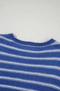 Stripe Drop Shoulder Casual Sweater