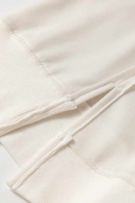 Beige Contrast Plaid Long Sleeve Exposed Seam Patchwork Top