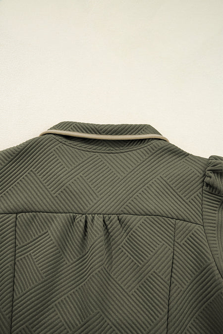 Quarter Zip Textured Mini Dress