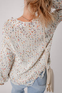 Confetti Distressed Knit Sweater