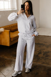 Polo Pullover and Drawstring Sweatpants Set