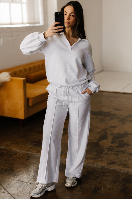 Polo Pullover and Drawstring Sweatpants Set