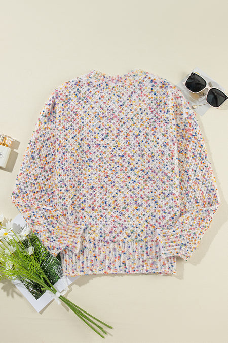 Confetti Knit Popcorn Sweater Top