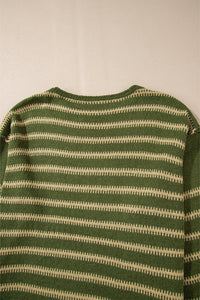 Stripe Drop Shoulder Casual Sweater