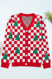 Checkered Christmas Cardigan Sweater