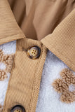 Cute Flower Pattern Button Up Fleece Jacket