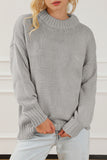 Chunky Knit Turtle Neck Drop Shoulder Sweater