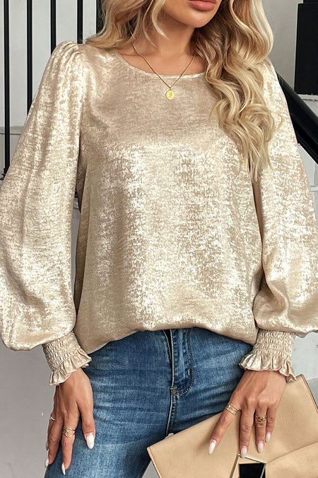 Metallic Smocked Blouse