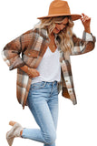 Plaid Flap Pockets Shacket