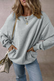 Fleece Lined Crew Neck Casual Sweatshirt