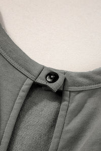 Medium Grey Cap Sleeve Open Back Drawstring Jogger Jumpsuit