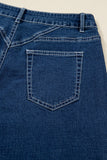 Stitched Waist Cuffed Jeans