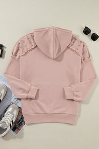 Rivet Stud Raglan Sleeve Hoodie with Pocket