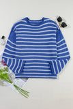 Stripe Drop Shoulder Casual Sweater