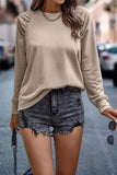 Solid Ruffle Sleeve Loose Fit Top