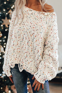 Confetti Distressed Knit Sweater