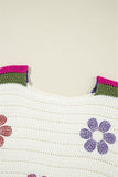 Daisy Flower Pointelle Knit Sweater