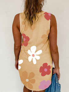 Daisy Flower Print Tank Dress