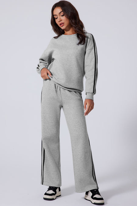 Side Striped Sweatshirt Active Set