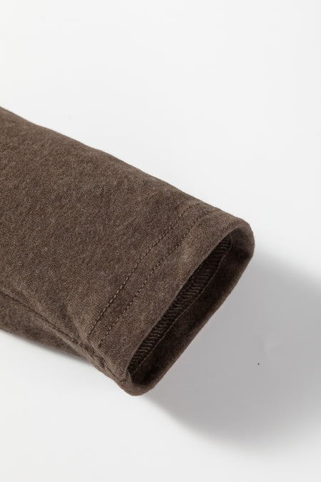 Solid Exposed Seam Crew Neck Long Sleeve Top