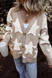 Sherpa Star Sweater Pocketed Cardigan